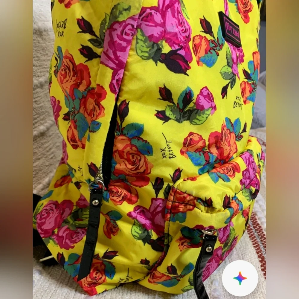 Betsey Johnson Yellow Floral Backpack - Picture 2 of 12